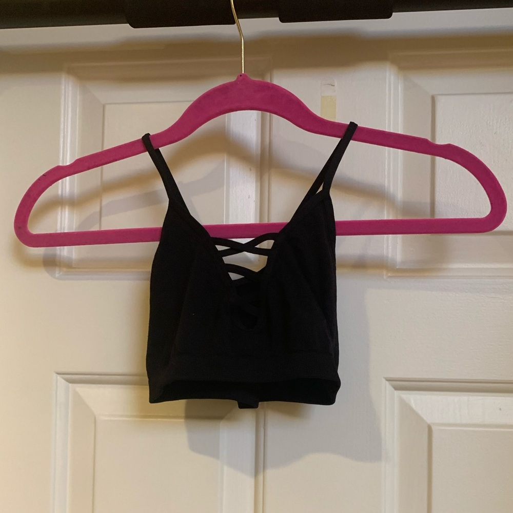 Black criss cross bralette
